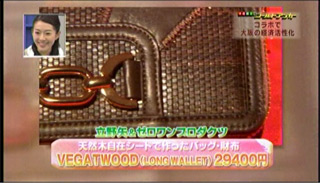関西テレビ「ニュースアンカー」天然木自在シートで作ったバッグ・財布